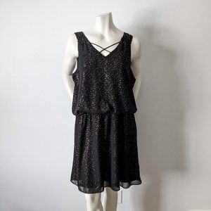 Signature By Reitmans - Black w/ Rose Gold Sparkle Dots Dress - Size XXL - NWT